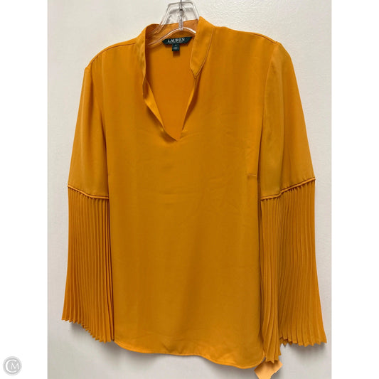 Top Long Sleeve By Lauren By Ralph Lauren In Yellow, Size: M