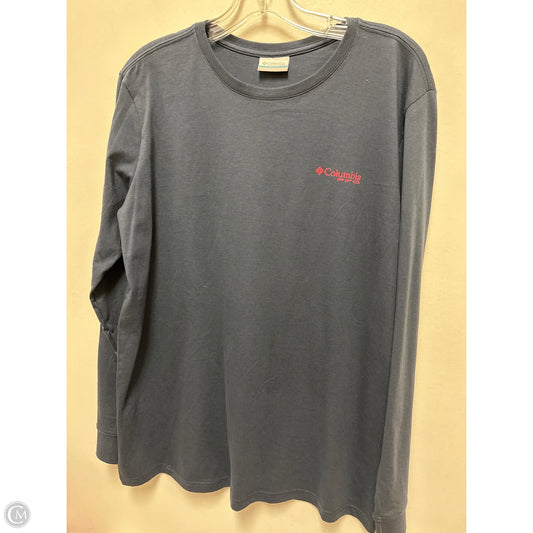 Athletic Top Long Sleeve Collar By Columbia In Blue, Size: L
