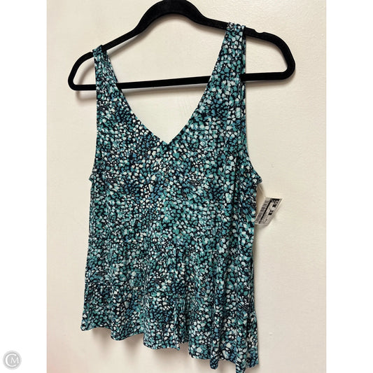 Top Sleeveless By Loft In Black & Blue, Size: Mp