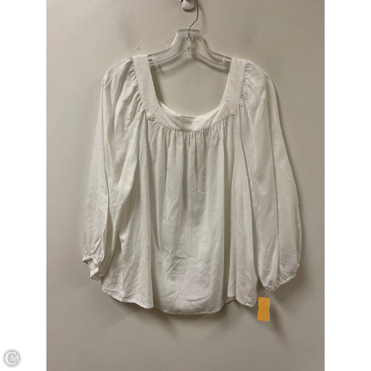 Top Long Sleeve By New Directions In White, Size: L