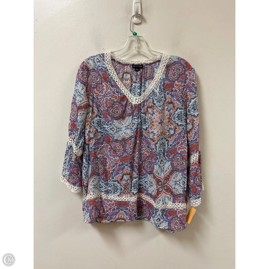 Top Long Sleeve By New Directions In Orange & Purple, Size: Xlp