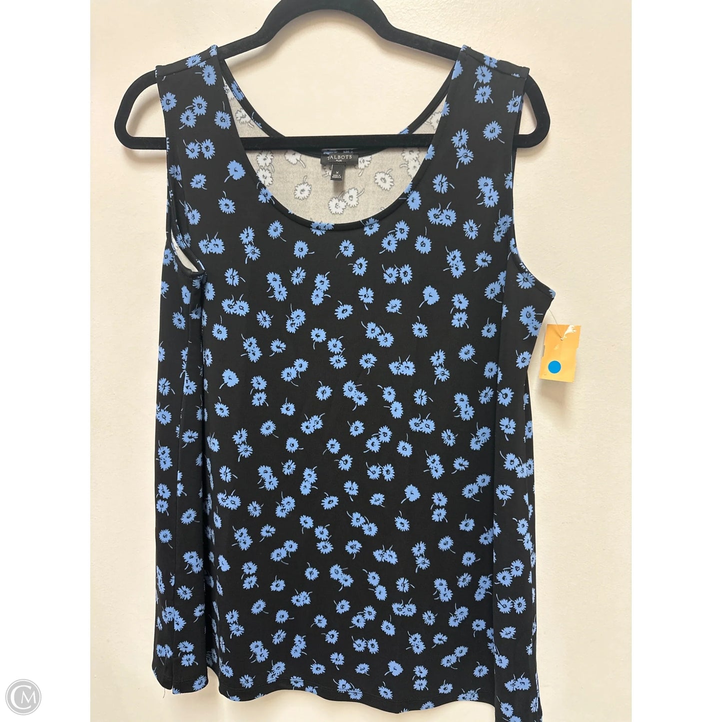 Top Sleeveless By Talbots In Black & Blue, Size: Xl