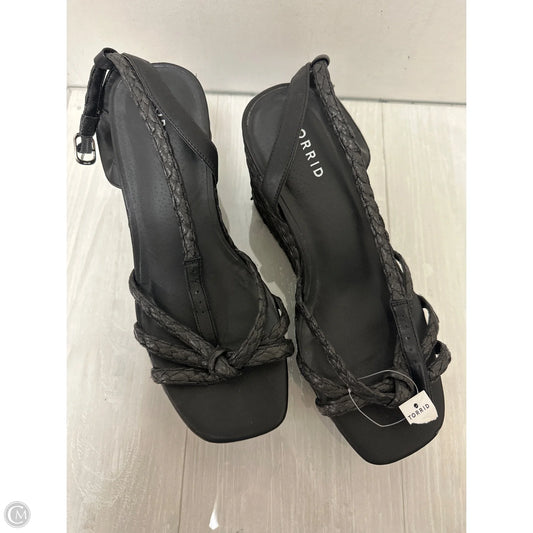 Sandals Heels Wedge By Torrid In Black, Size: 11