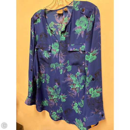 Top Long Sleeve By Chicos In Blue, Size: M