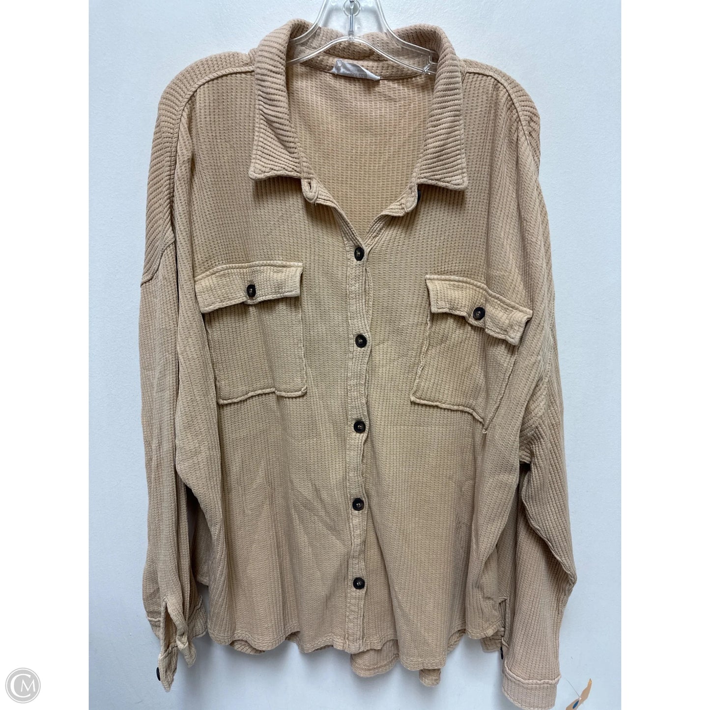Jacket Shirt By Double Zero In Brown, Size: M