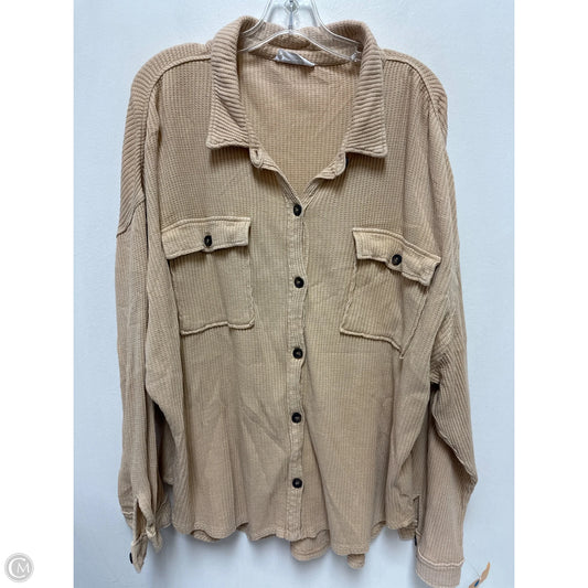 Jacket Shirt By Double Zero In Brown, Size: M