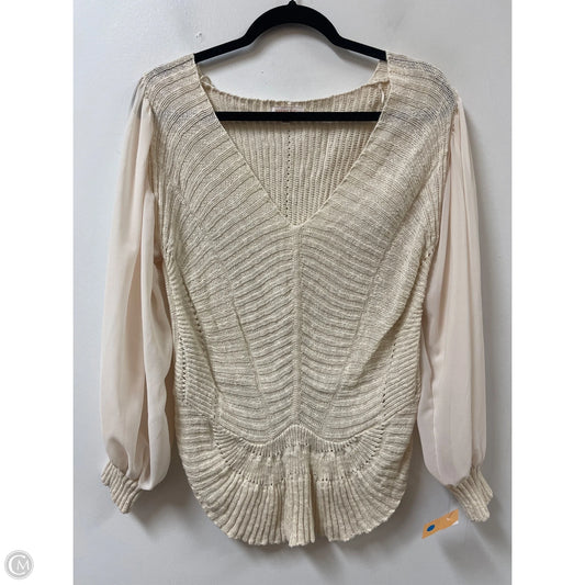 Sweater By Skies Are Blue In Cream, Size: L