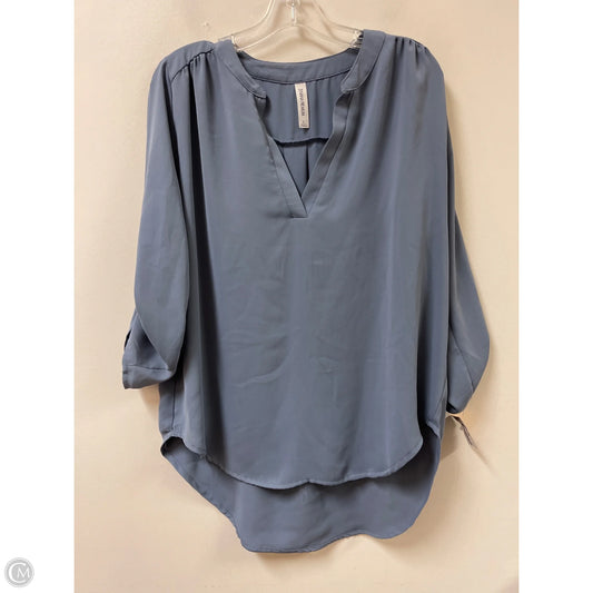 Top Long Sleeve By Zenana In Grey, Size: L
