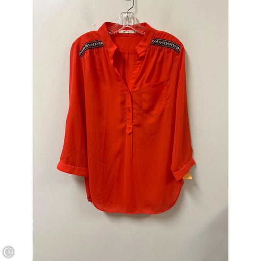 Top Long Sleeve By Entro In Orange, Size: M