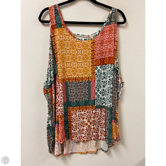 Top Sleeveless By Maurices In Green & Orange, Size: 4x