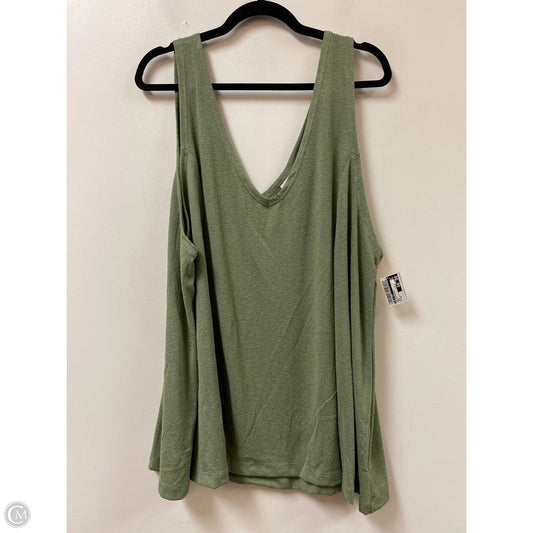 Top Sleeveless By Ava & Viv In Green, Size: 3x