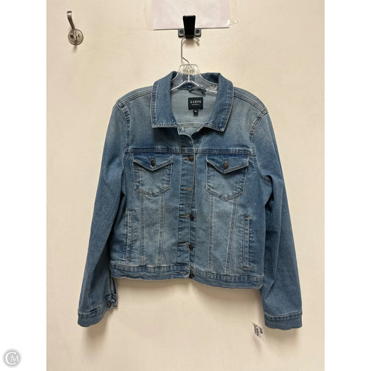 Jacket Denim By Curve Appeal In Blue Denim, Size: L