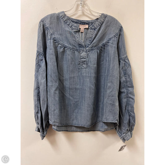 Top Long Sleeve By Philosophy In Blue, Size: M