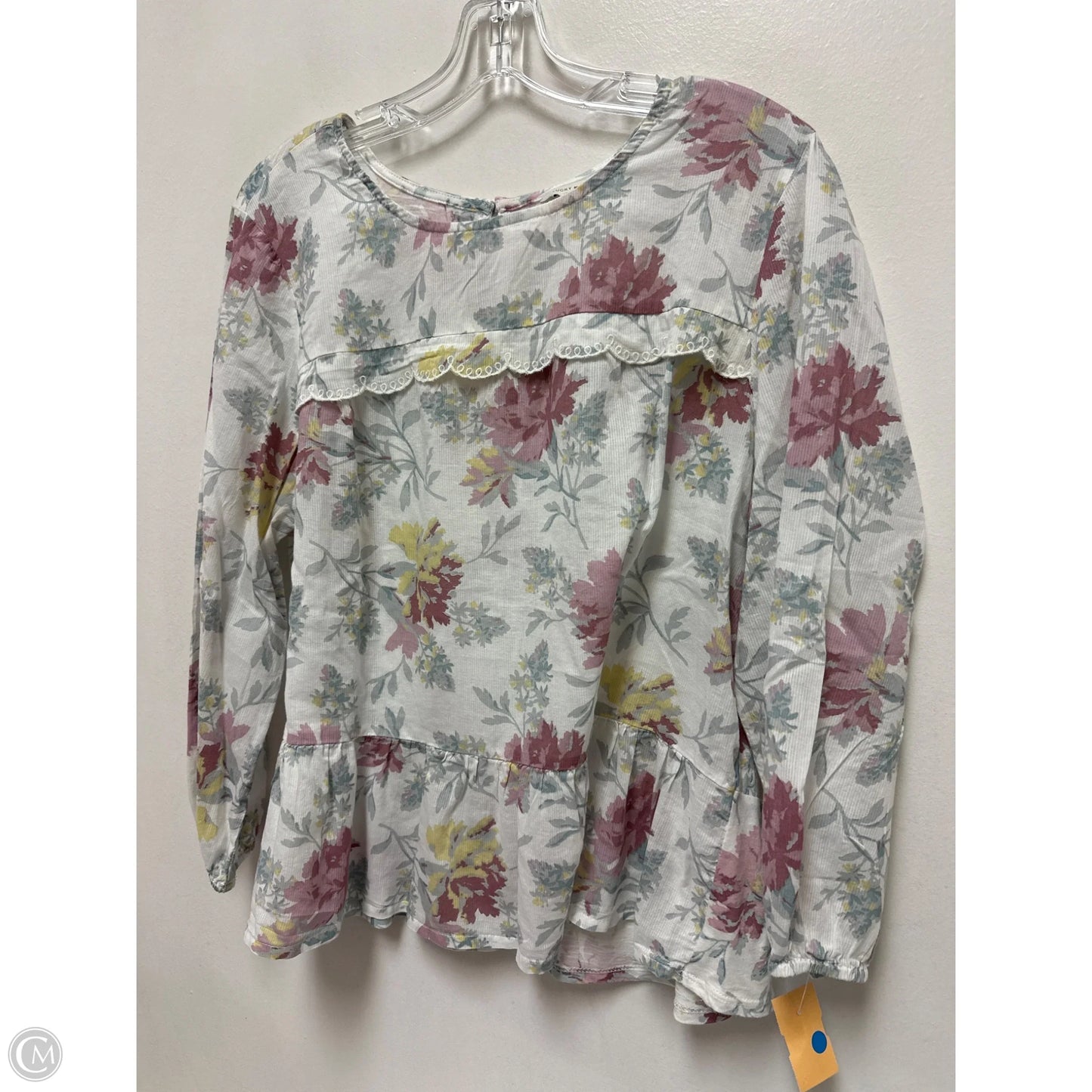 Top Long Sleeve By Lucky Brand In Floral Print, Size: Xl
