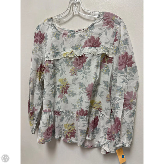 Top Long Sleeve By Lucky Brand In Floral Print, Size: Xl