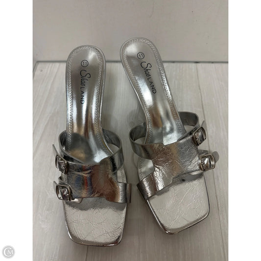 Sandals Heels Stiletto By Clothes Mentor In Silver, Size: 11