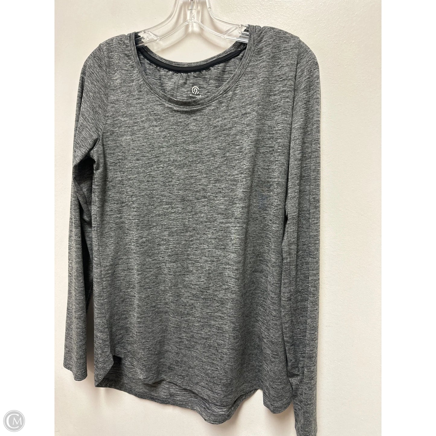 Athletic Top Long Sleeve Collar By Champion In Grey, Size: M