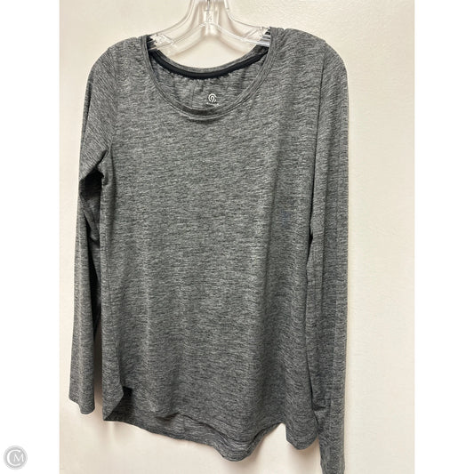 Athletic Top Long Sleeve Collar By Champion In Grey, Size: M