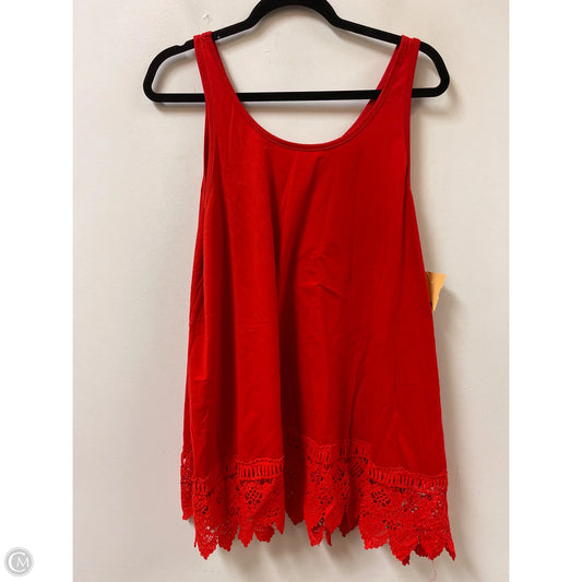 Top Sleeveless By Clothes Mentor In Red, Size: 1x