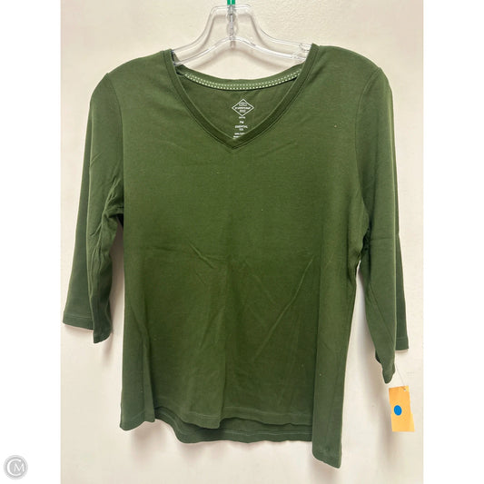 Top Long Sleeve By St Johns Bay In Green, Size: Mp