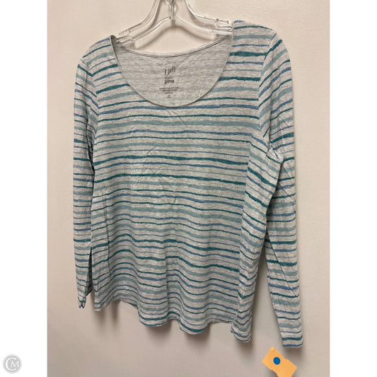 Top Long Sleeve By J. Jill In Blue & Grey, Size: Mp