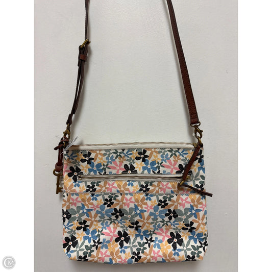 Handbag Leather By Fossil, Size: Medium