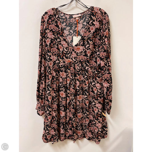 Dress Casual Short By Knox Rose In Black & Purple, Size: Xl