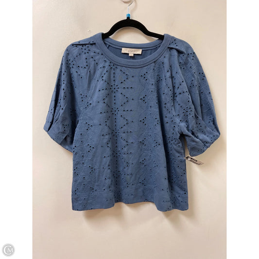 Top Short Sleeve By Loft In Blue, Size: S