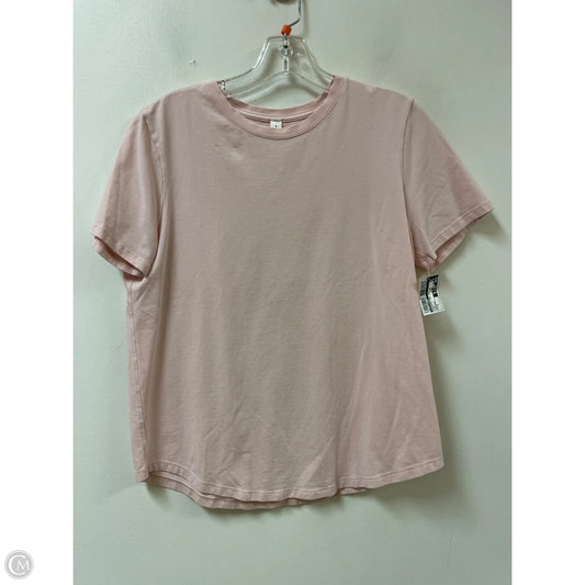 Athletic Top Short Sleeve By Lululemon In Pink, Size: 8