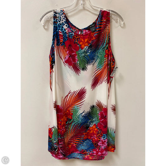 Tunic Sleeveless By Ali Miles In Tropical Print, Size: L