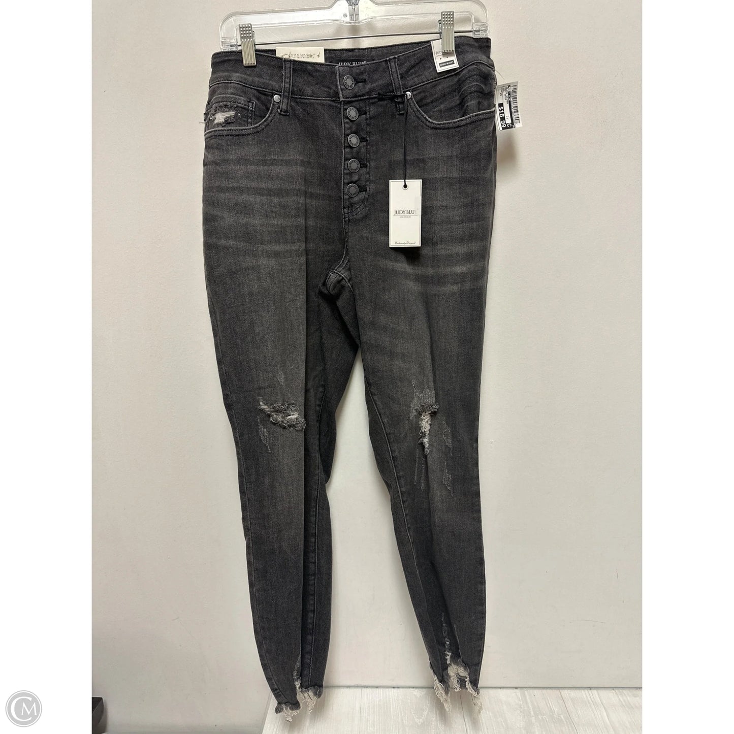 Jeans Skinny By Judy Blue In Grey Denim, Size: 14