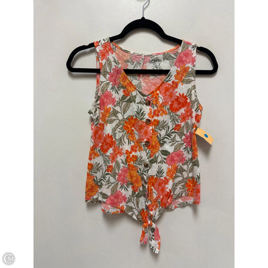 Top Sleeveless By Loft In Floral Print, Size: Xsp