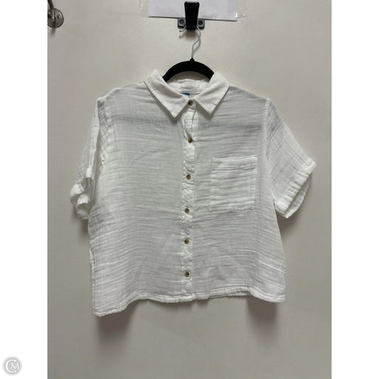 Blouse Short Sleeve By Old Navy In White, Size: M