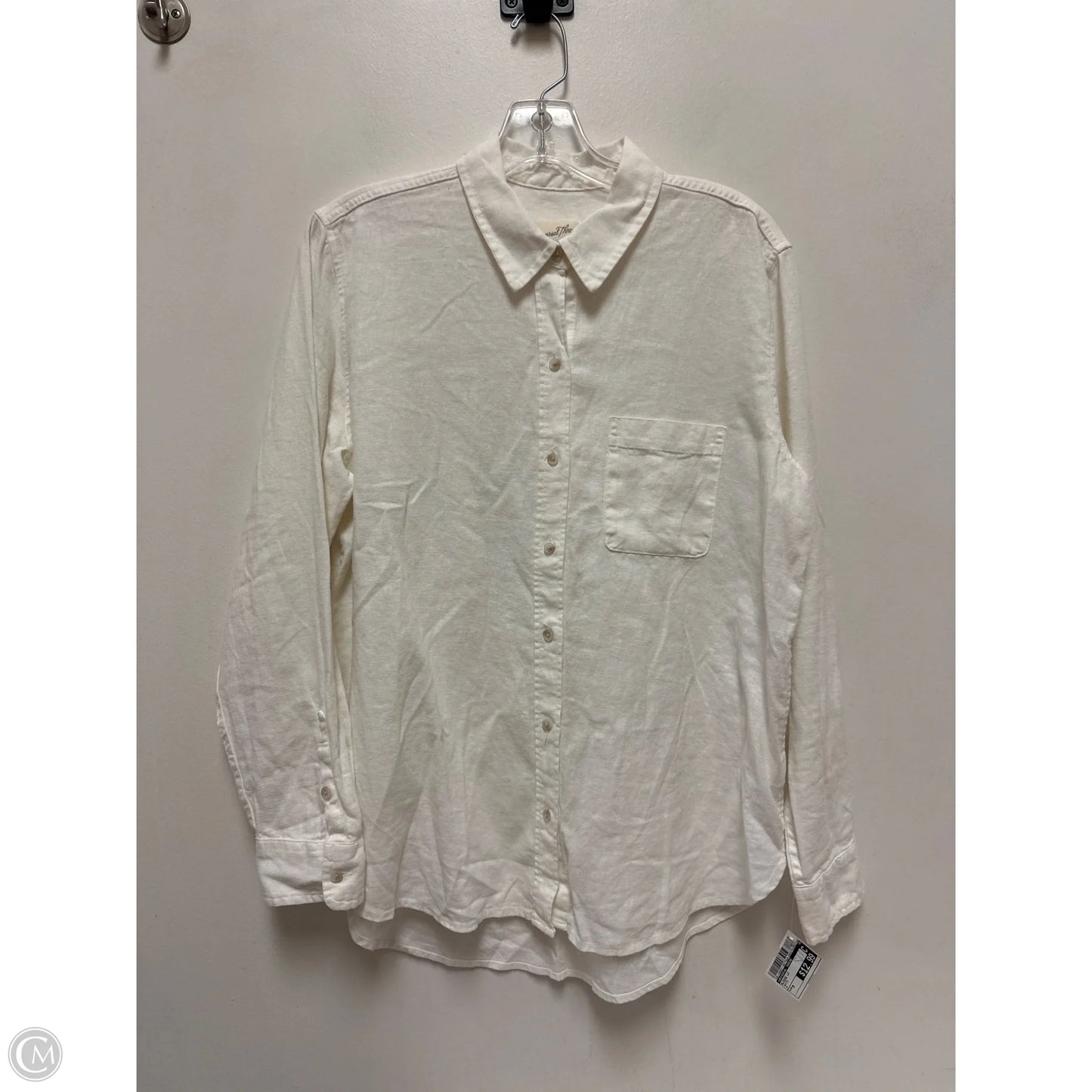 Blouse Long Sleeve By Universal Thread In White, Size: M