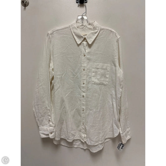 Blouse Long Sleeve By Universal Thread In White, Size: M