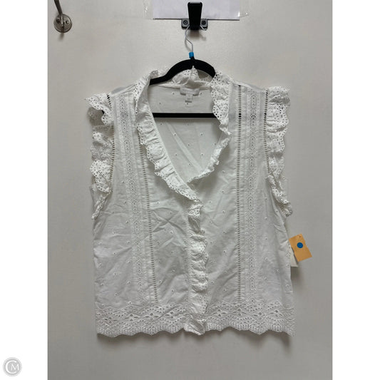 Blouse Sleeveless By Charter Club In White, Size: M