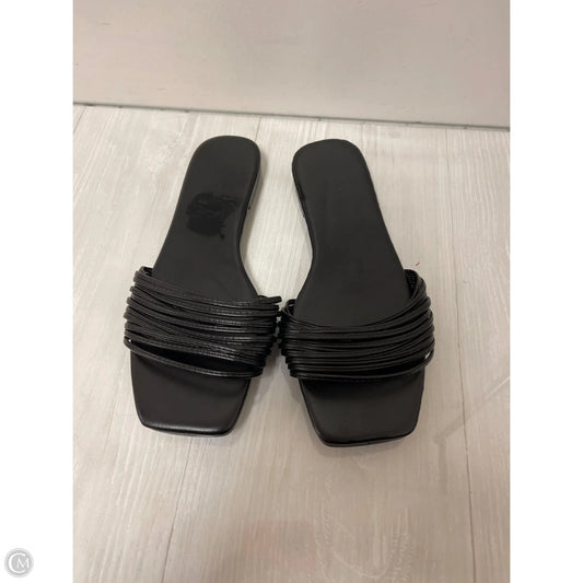Sandals Flats By Clothes Mentor In Black, Size: 8.5