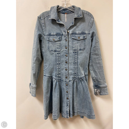 Dress Casual Short By Free People In Blue Denim, Size: Xs
