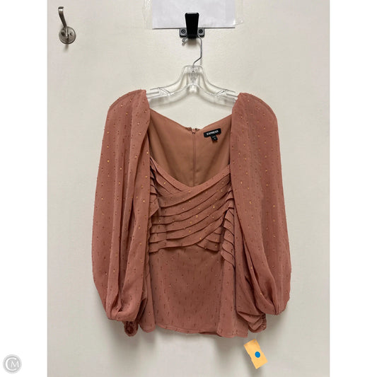 Top Long Sleeve By Express In Pink, Size: L