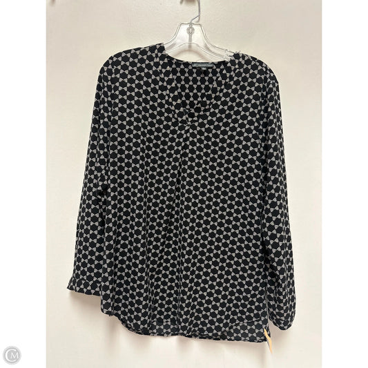 Top Long Sleeve By Adrianna Papell In Black & Cream, Size: M