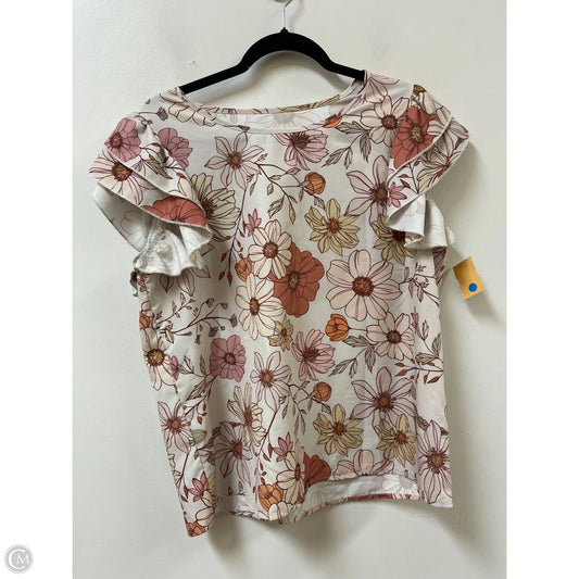 Top Short Sleeve By Clothes Mentor In Floral Print, Size: M