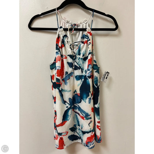 Top Sleeveless By Daytrip In Blue & White, Size: S