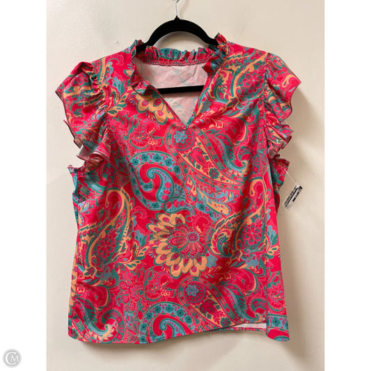 Top Short Sleeve By Shein In Multi-colored, Size: Xl