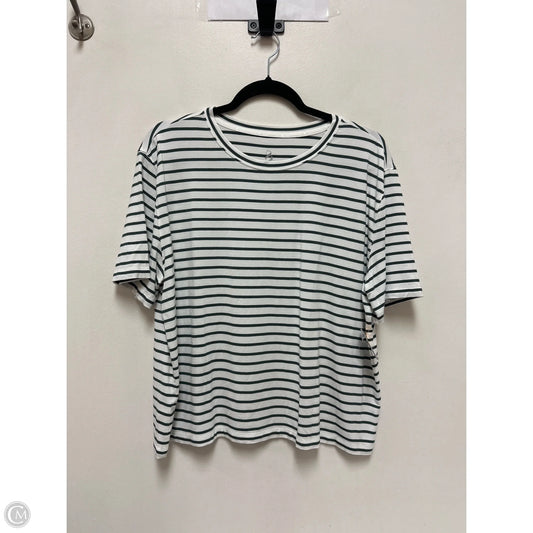 Top Short Sleeve By Lou And Grey In Green & White, Size: L