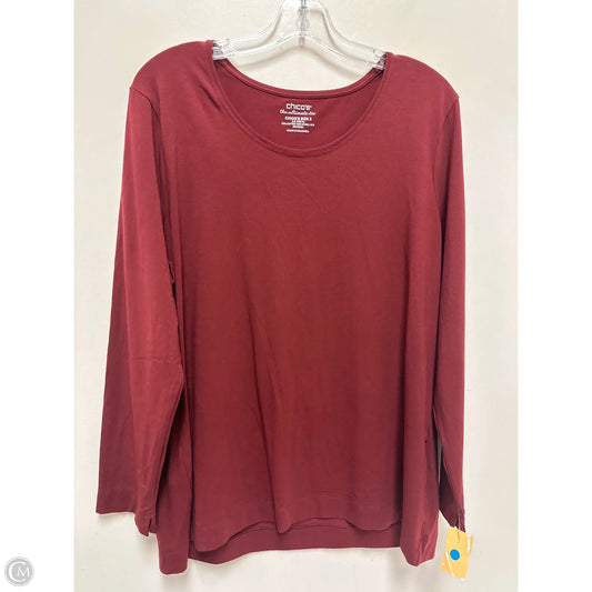 Top Long Sleeve By Chicos In Red, Size: Xl