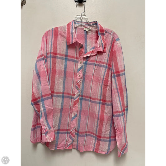 Blouse Long Sleeve By Talbots In Pink, Size: Xl