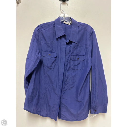 Blouse Long Sleeve By Chicos In Purple, Size: L