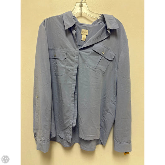 Blouse Long Sleeve By Chicos In Blue, Size: Xl