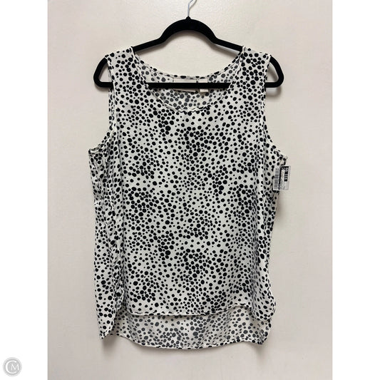 Top Sleeveless By Chicos In Black & White, Size: L