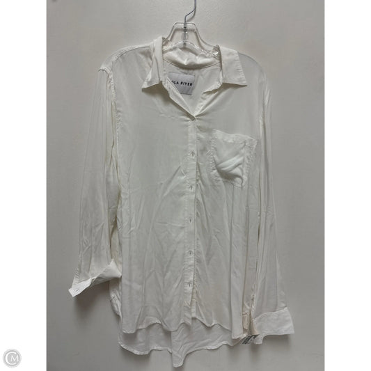 Blouse Long Sleeve By Lola River In White, Size: Xl